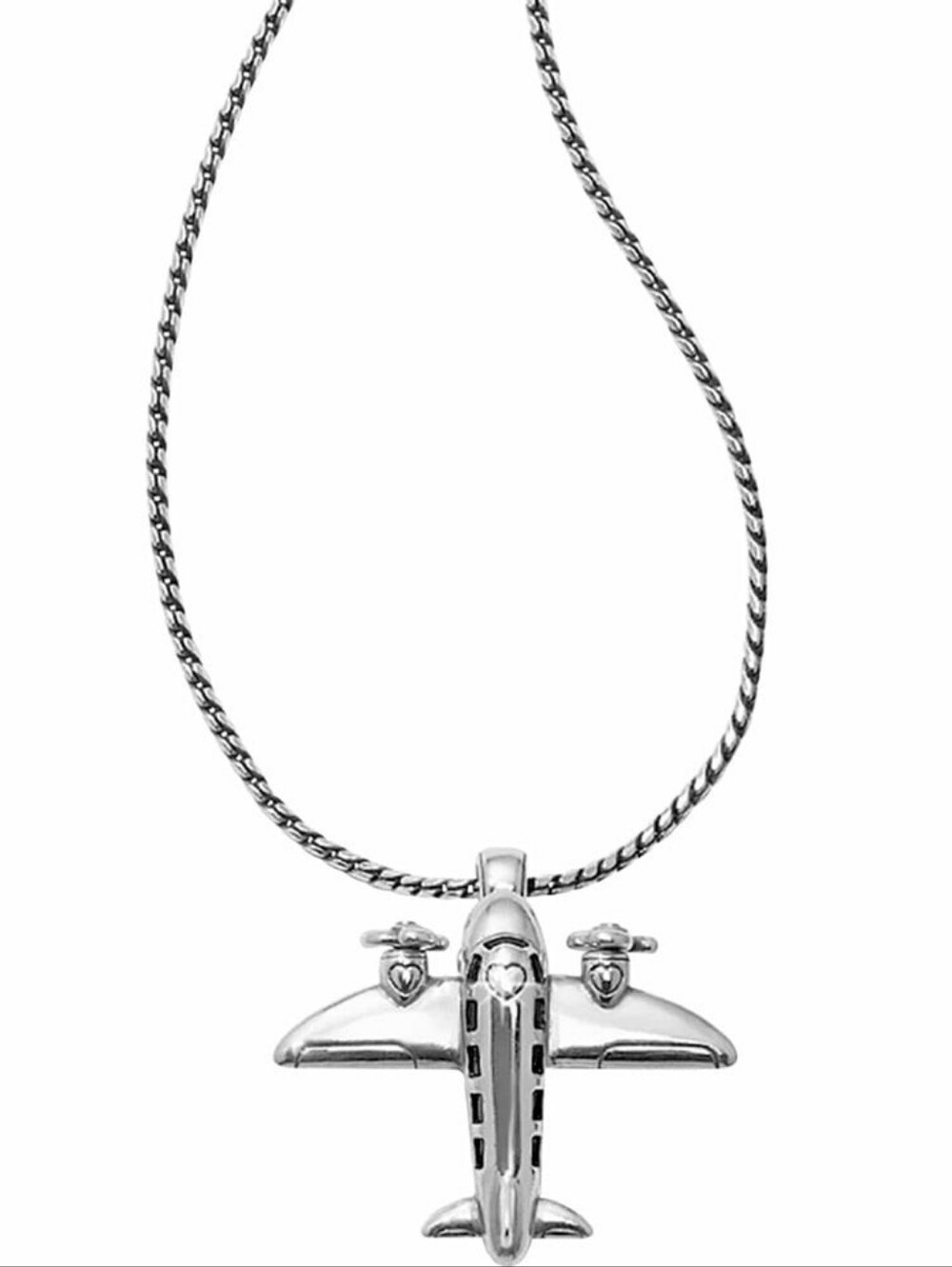 Brighton Aviator Badge Clip Necklace New